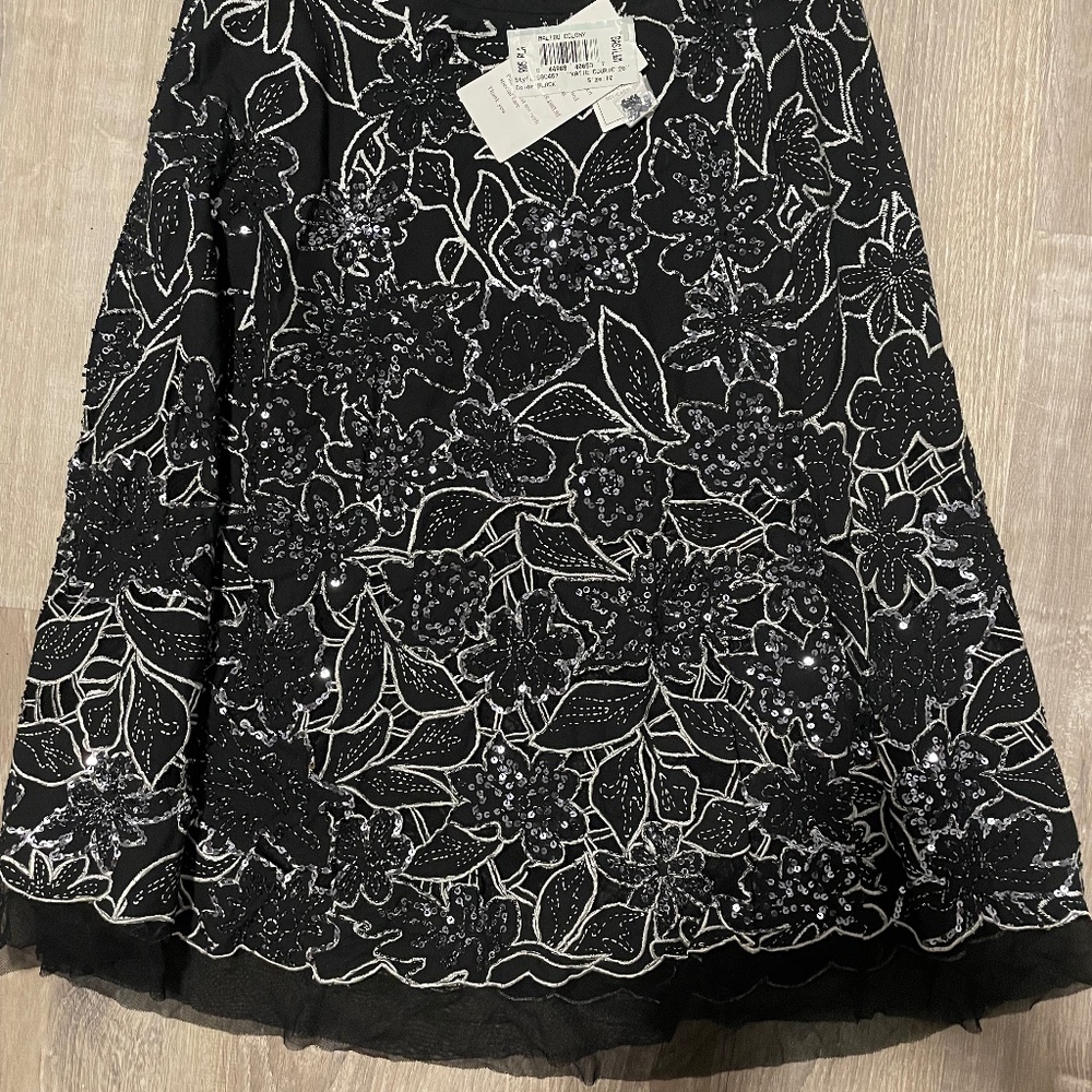 Basil & Maude Black Beaded Skirt